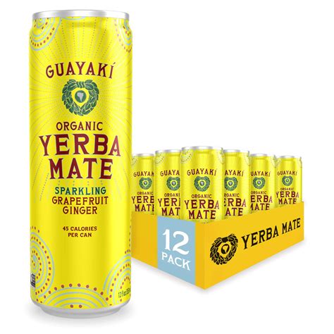 Guayaki Yerba Mate Sparkling Organic Grapefruit Ginger Energy Drink ...