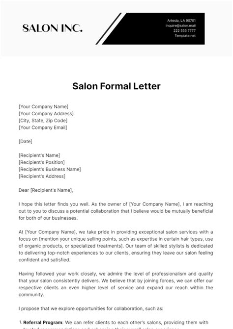 Image result for Formal Letter Examples
