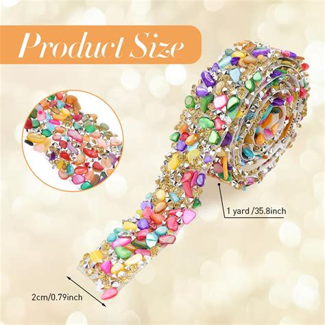 MAYCREATE Self Adhesive Rhinestone Ribbon - 4 Rolls 0.78 inch for DIY ...