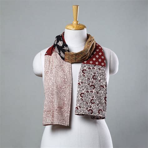 Multicolor Bagh Block Printed Patchwork Cotton Stole