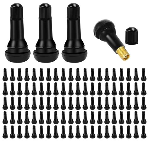 Amazon.com: 100PCS TR413 Tire Valve Stems, Black Rubber Snap-in Valve ...