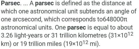 what is Parsec in Physics ? - Brainly.in