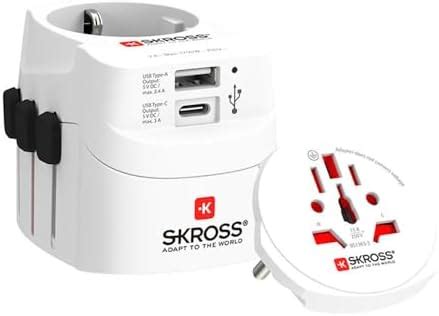Skross Pro Light USB World Travel Adapter, White : Amazon.in: Electronics