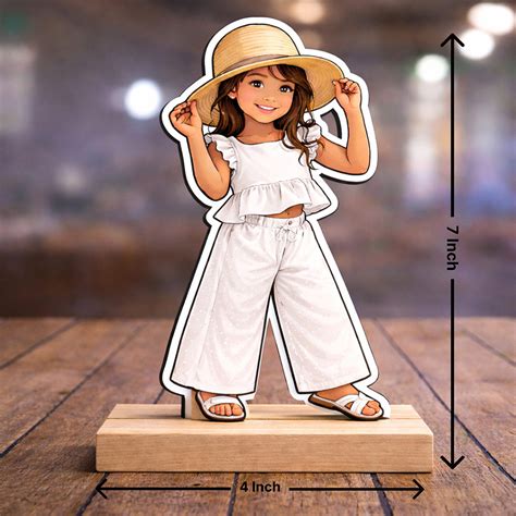 Personalized Kids Cartoon Acrylic Photo Stand with Wooden Base – Custom ...