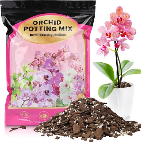 Amazon.com : Orchid Potting Mix 2qt，Orchid Soil Composed of Orchid Bark ...