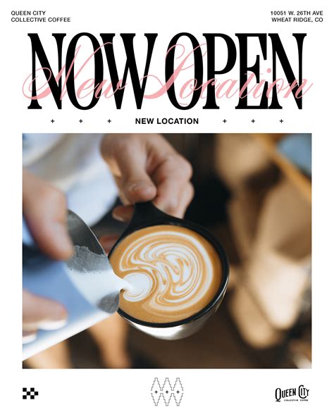QUEEN CITY COFFEE GRAND OPENING - POSTER MOCKUP on Behance