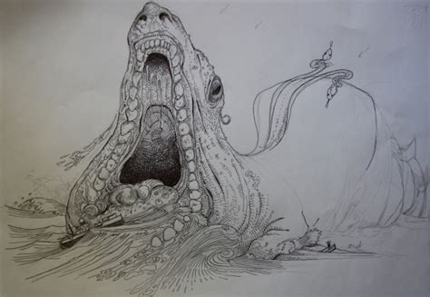 Drawing Guide - The Making Of sea monster - Pxleyes.com