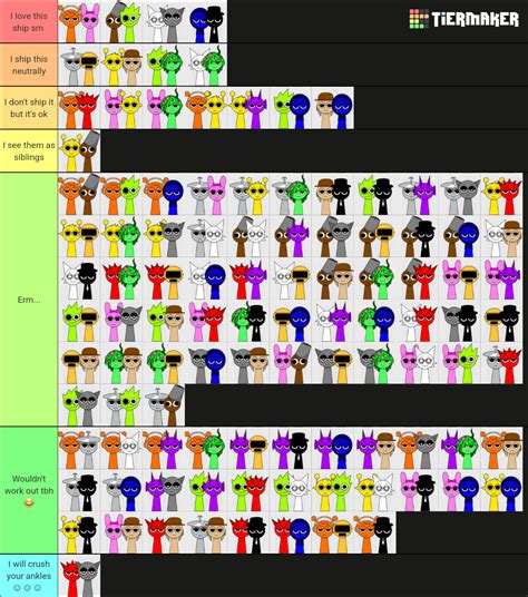 Sprunki ship tier list because yes | Fandom