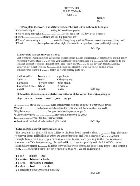 Image result for Paper Test Question