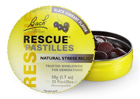 Bach RESCUE PASTILLES, Black Currant Flavor, Natural Stress Relief ...