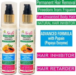 sufi Permanent and Natural Hair Inhibitor Cream Lotion for Reduction of ...