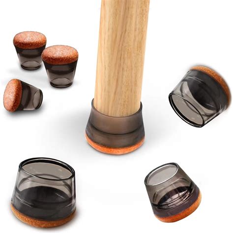 32 Pcs Chair Leg Floor Protectors, Felt Pads for Chair Legs Silicone ...