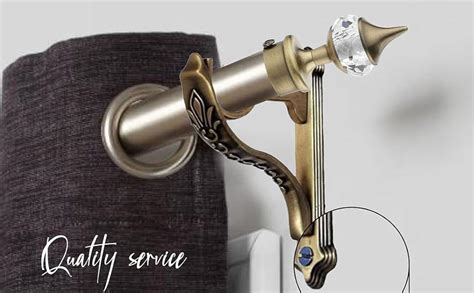 Buy GLOXY Antique Diamond Finish Brass Curtain Holders for Single Rod ...