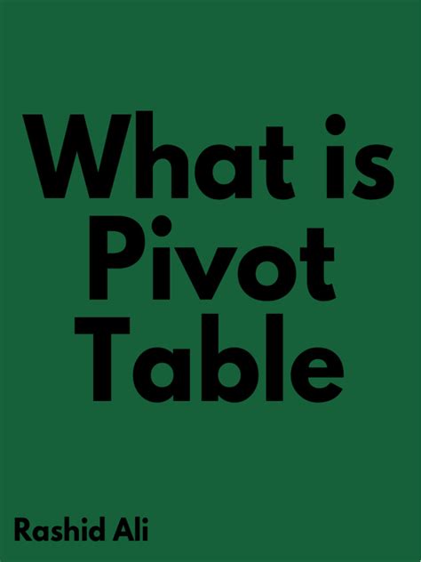 Image result for What Is a Pivot Table