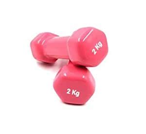 Buy ZEBB Unisex Hexagon Rubber Vinyl Dumbbell - Set of 2, 2 kg Pair ...
