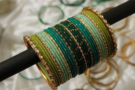 Green Bangles - Indian Aesthetic Bridal Jewellery
