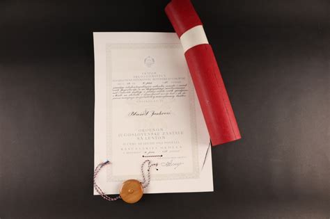 ratisbon's | Jugoslawien - Urkunde Orden der Jugoslawischen Flagge an ...