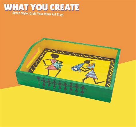 Buy Kalakaram Warli Art Serving Tray Painting Kit, 12Y+ Online ...