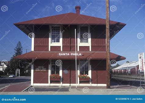Santa Paula Historic Train Station in Santa Paula, California Editorial ...
