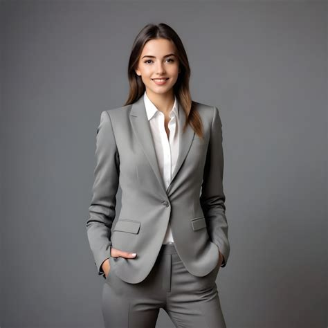 Woman in Grey Business Suit 的图像结果
