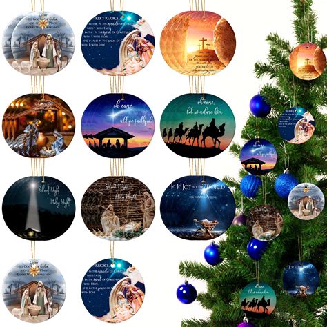 Amazon.com: 36 Pcs Nativity Scene Christmas Ornaments Jesus Nativity ...