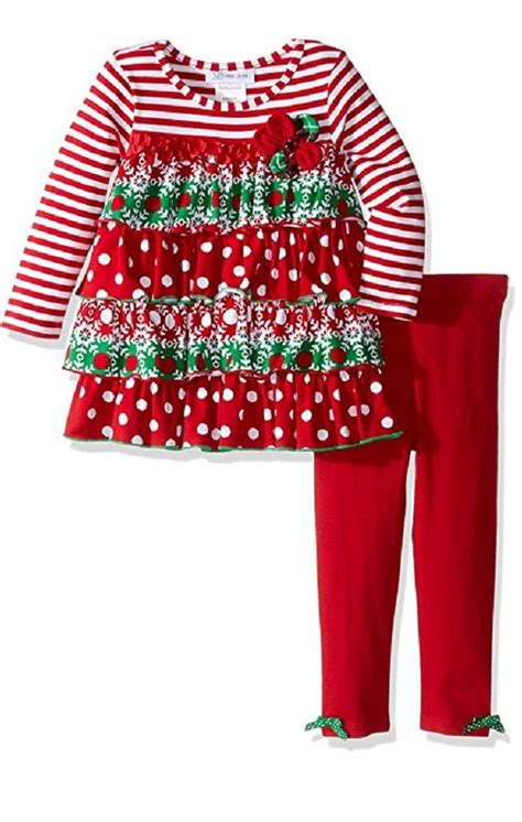 Buy Bonnie Jean Girls' Little Girls' Tiered Ruffle Legging Set, Red, 4 ...