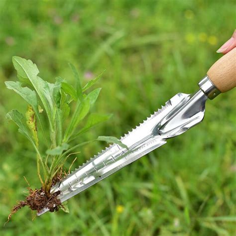 Hand Weeder Stainless Steel Garden Weeding Shovel With Wooden Handle ...
