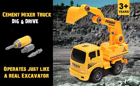 Wembley Toys Diy Friction Toys Construction Excavator Vehicle Truck ...