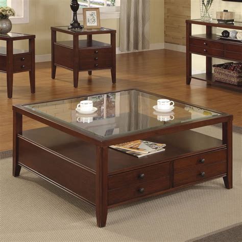Large Square Wood Coffee Table