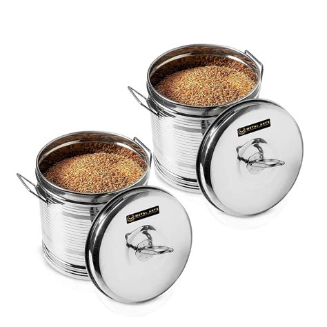Buy V METAL ARTS Stainless Steel Rice Storage Container 5 KG | Kothi ...