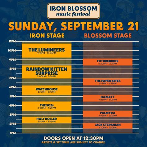 Iron Blossom 2025 Set Times Now Available | That Festival Site