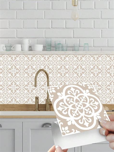 SHEIN 10pcs Floral Pattern Self-Adhesive Kitchen Sticker, Decorative ...