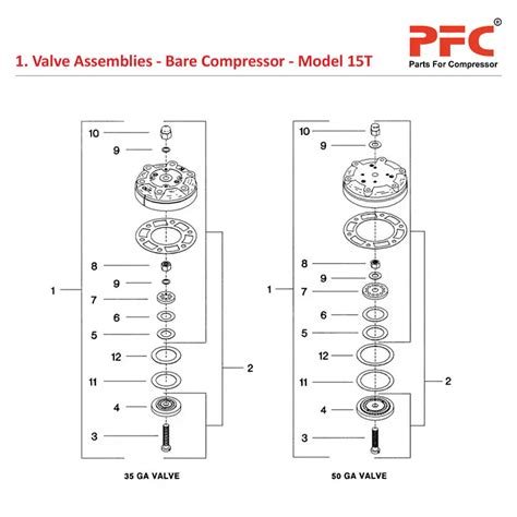 Valve Assembly - Bare Compressor IR 15T Parts