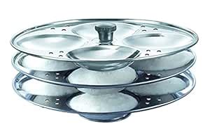 Shri ji Stainless Steel 3-Rack Idli Stand, Makes 12 Idlis : Amazon.in ...