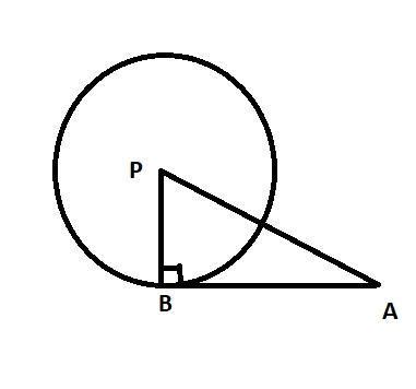 tangent drawn from point A touches the circle with center P and B. Then ...