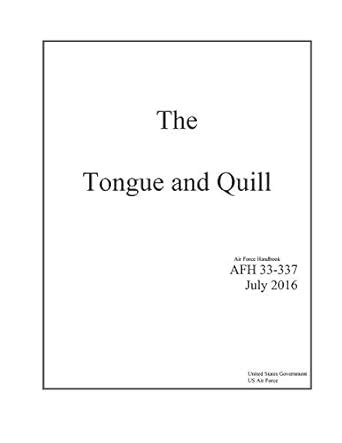 Buy The Tongue and Quill Air Force Handbook 33-337 July 2016 Book ...