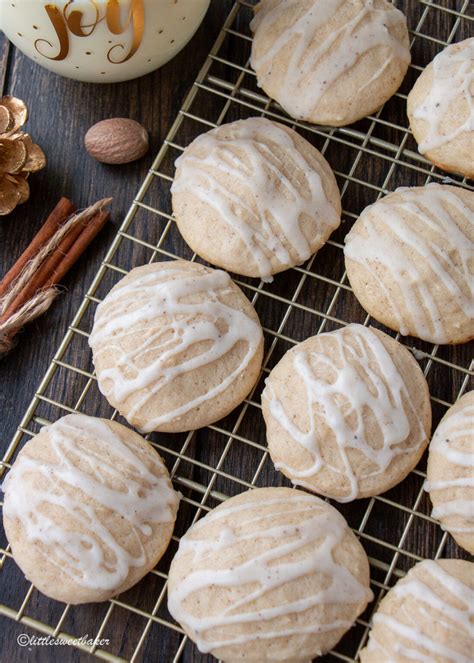 Glazed Eggnog Cookies Recipe - Little Sweet Baker