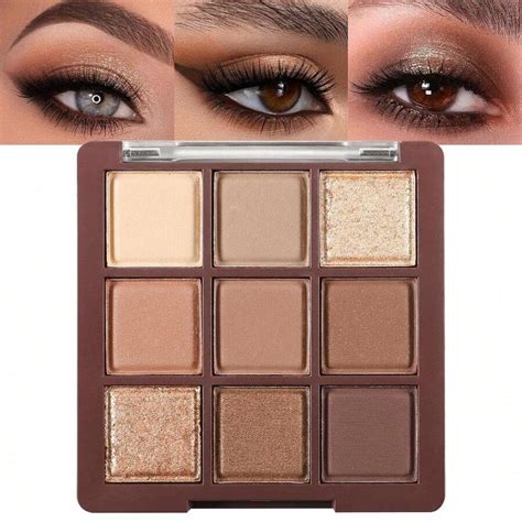 9 Colors Eyeshadow Palette Matte Shimmer Glitter Eye Shadow Palette ...