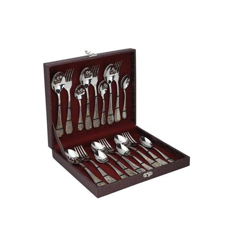 FNS Fortune Fork and Spoon Cutlery Set of 18 (Silver_Free Size ...