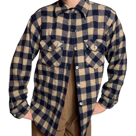 Vintage woolrich flannel. Made in USA. Navy blue and... | Depop
