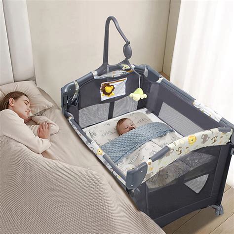 MURAMASA Cuna para Bebe con Corral y 2 Ruedas Cuna Colecho para Bebe ...