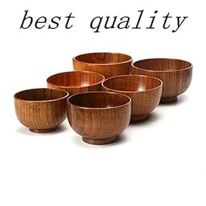 Buy Natural Jujube Wooden Bowl Chinese Soup Rice Noodles Bowls Kids ...