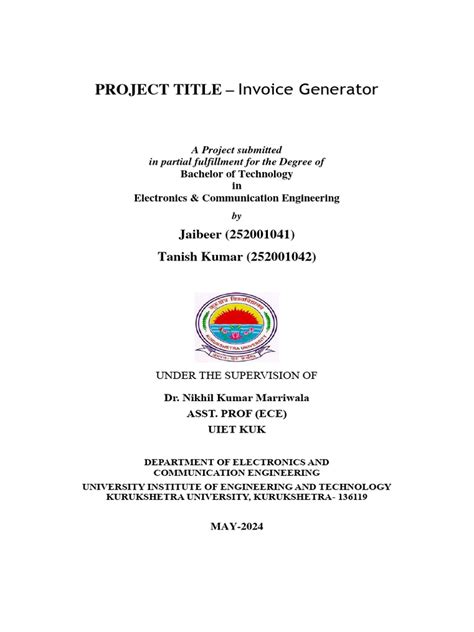 Image result for Project Report Format Example