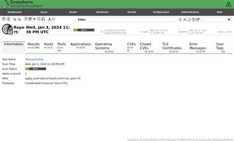 OpenVAS Scan 的图像结果