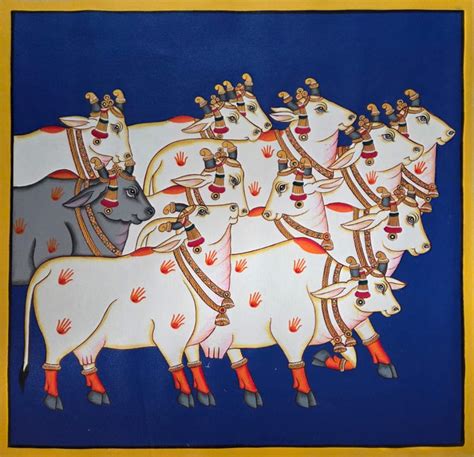 Buy Traditional Pichwai Painting Of Cows