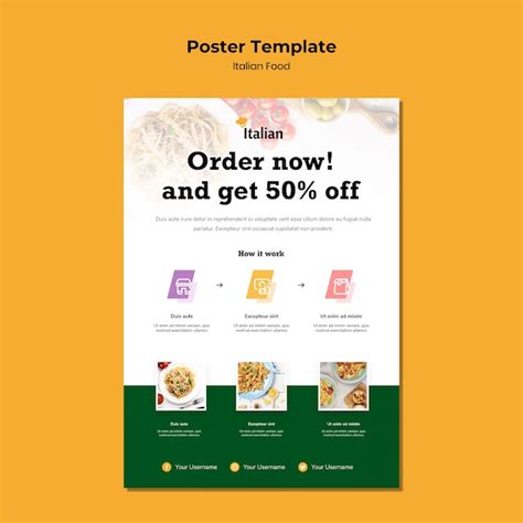 Italian food poster template | Free PSD