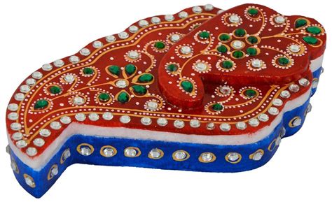 Buy Sienna's Artesania Marble Hand Crafted Ganesh Chopra, Kumkum Box ...