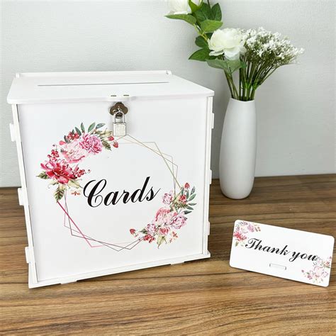 FCDECOR White Wedding Card Box with Lock, Gift Wedding Card India | Ubuy