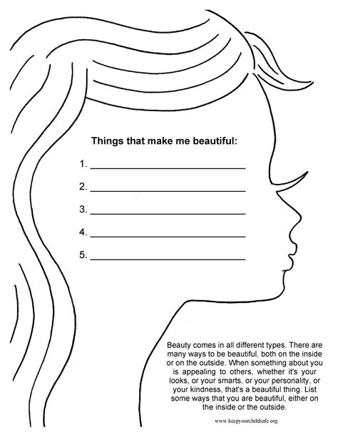 Therapy Worksheets For Low Self Esteem | AlphabetWorksheetsFree.com