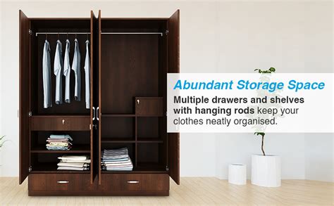 Nilkamal Mozart 3 Door Wooden Wardrobe With Mirror for Bedroom ...